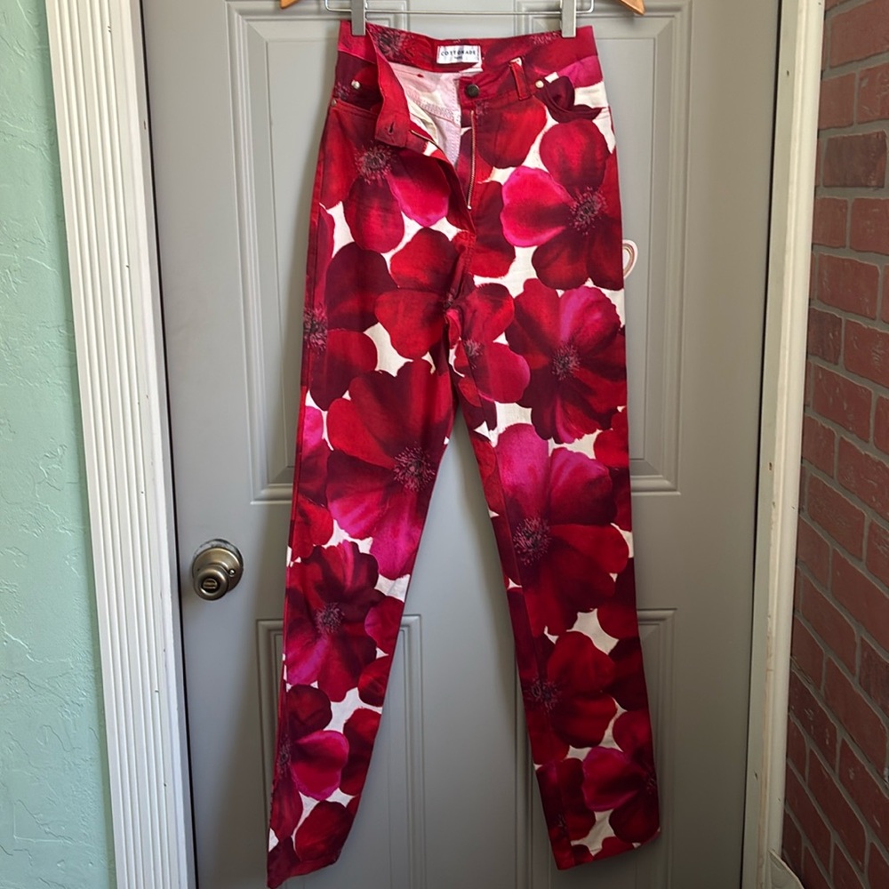 Cottonade Red Floral Jeans